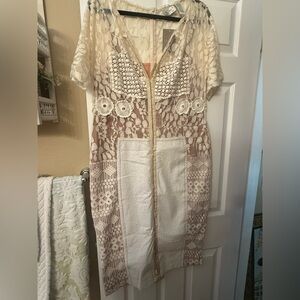 Byron Lars Cream Lace Dress